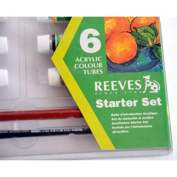 Reeves Acrylic Starter Set of 6 Acrylic color tubes.  New - Picture 3 of 8